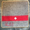 Jass ou Yass Tapis de jeu de cartes par KARLEN en recyclage de couverture militaire Suisse originale