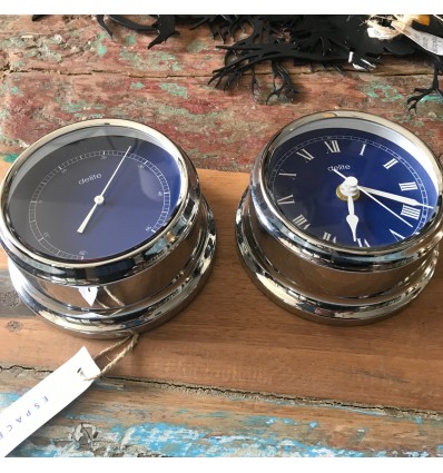 Horloge + thermomètre set/2 instruments à fixer au mur DELITE
