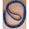 Sautoir, collier 120cm lapis-lazuli, perles carrées