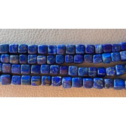 Collier, sautoir, 120cm lapis-lazuli, perles carrées