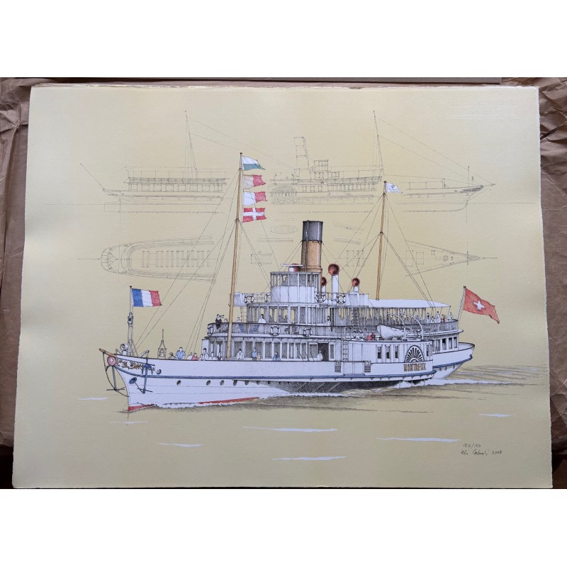 Montreux lithographie Uli Colombi, tirage à 150 expl.