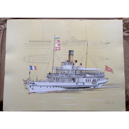 Montreux lithographie Uli Colombi, tirage à 150 expl.