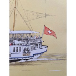 Montreux lithographie Uli Colombi, tirage à 150 expl.