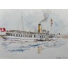 La Suisse, Sérigraphie du bateau vapeur de la flotte belle-époque CGN