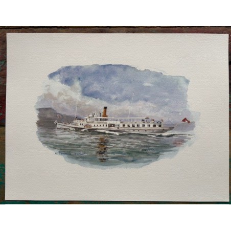 Bateaux vapeur du Léman / série de 4 tirages