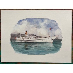 Bateaux vapeur du Léman / série de 4 tirages