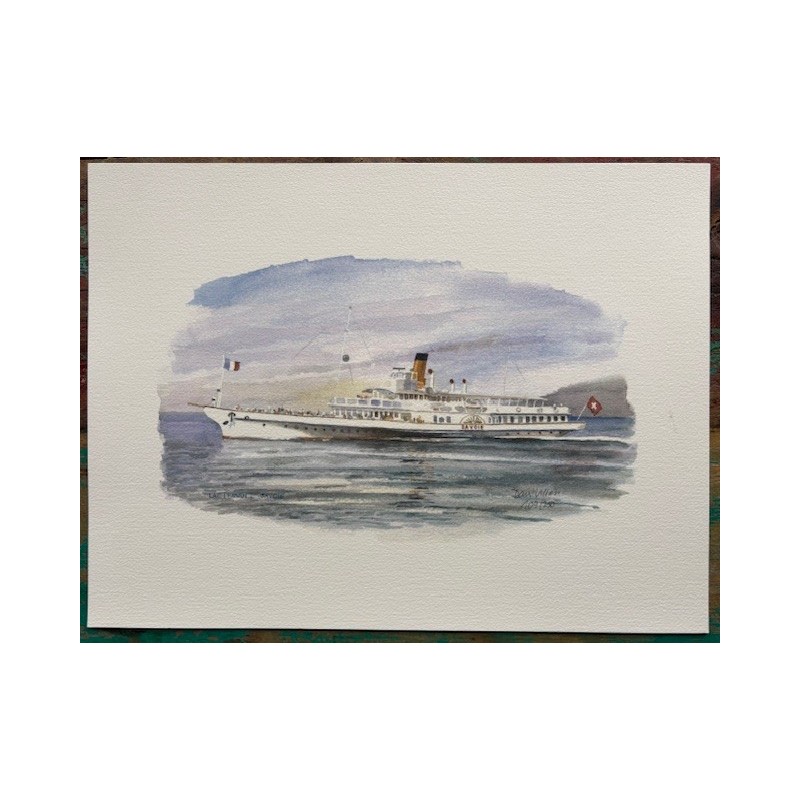 Bateaux vapeur du Léman / série de 4 tirages