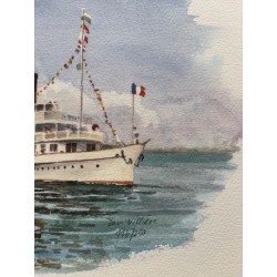 Bateaux vapeur du Léman / série de 4 tirages