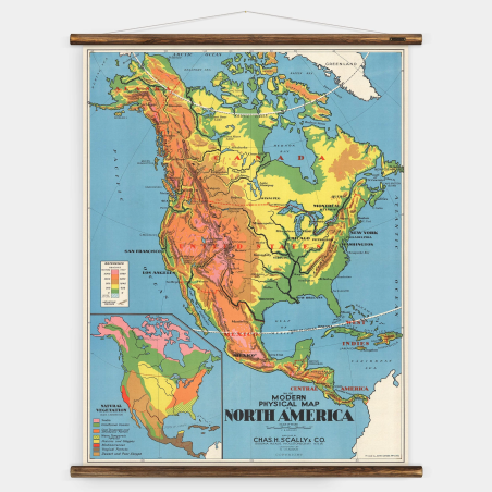 North America Wall Map Erstwhile