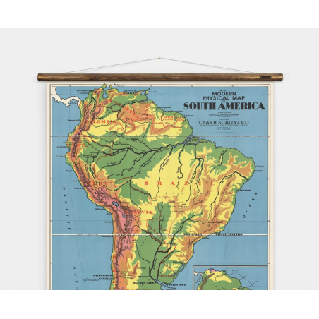 Détail South America Wall Map Erstwhile