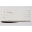 carnet de chèques en blanc