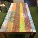 Table en bois de récupération de pirogues indonésiennes