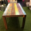 Table en bois de récupération de pirogues indonésiennes